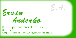 ervin anderko business card